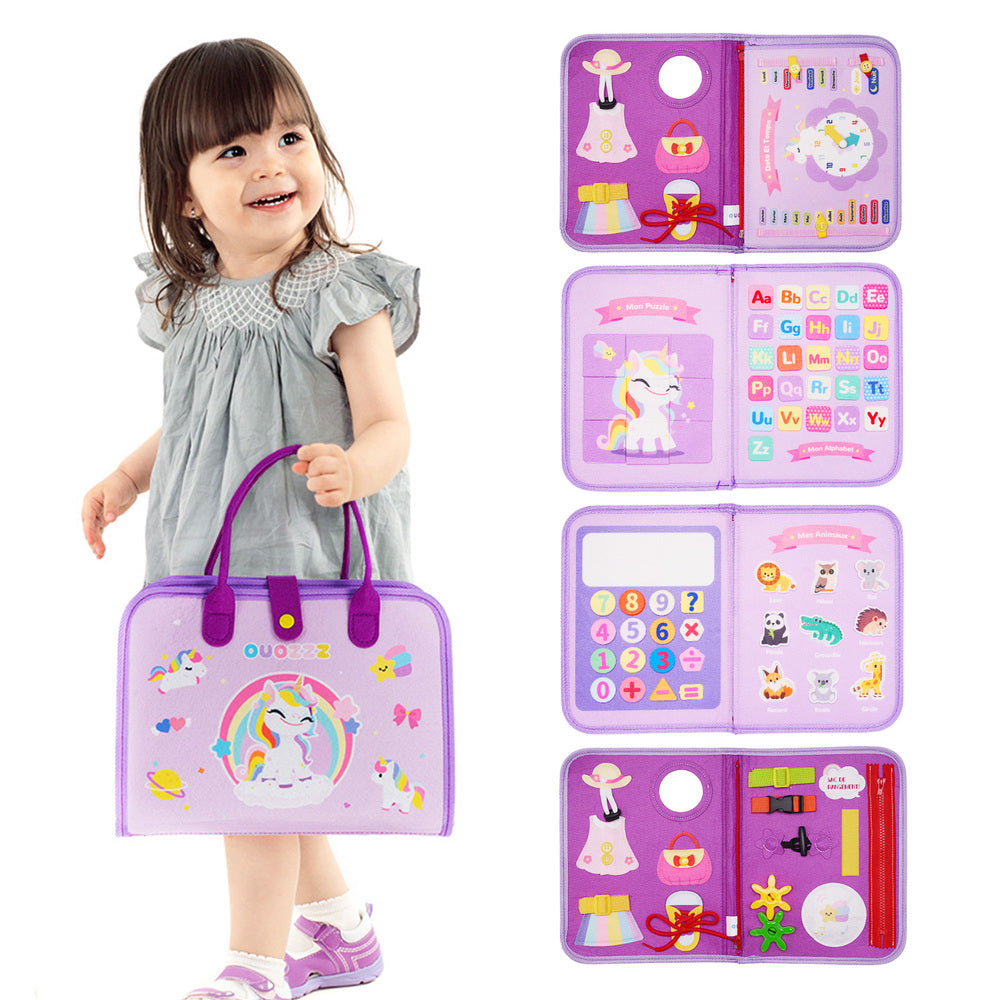 Busy Board Montessori Livre Sensoriel Pour Enfant 1-3 Ans - 12 Pages D'activités - Thème Licorne, Cadeau éducatif - 8