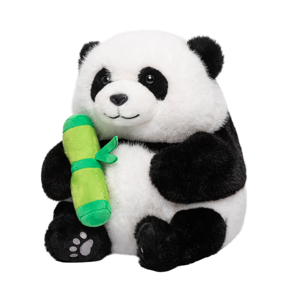 Ensemble de Jeu en Peluche de Famille Pandas avec 3 Bébés Coffrets Cadeaux pour Tout-petit