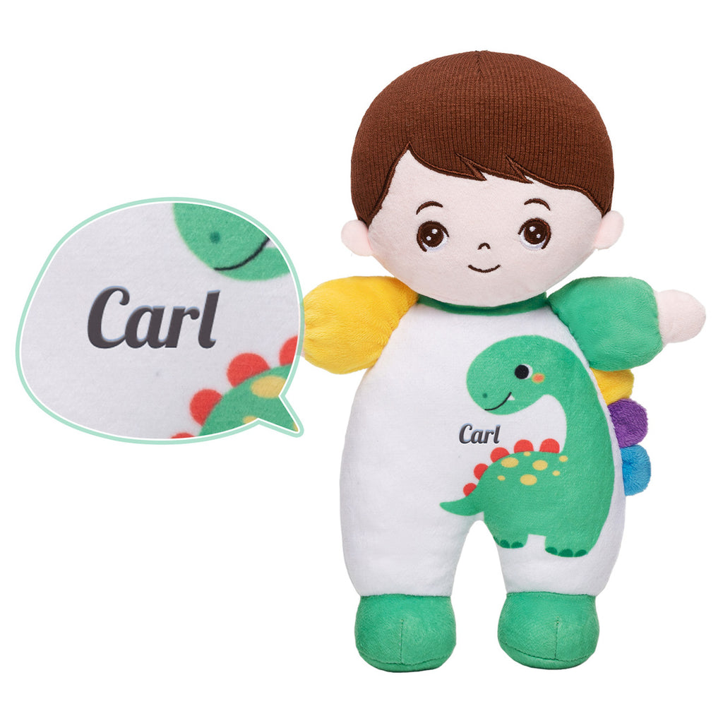 Mini Poupée En Peluche Personnalisée Dinosaure à Peau Blanche Et Coffret Cadeau