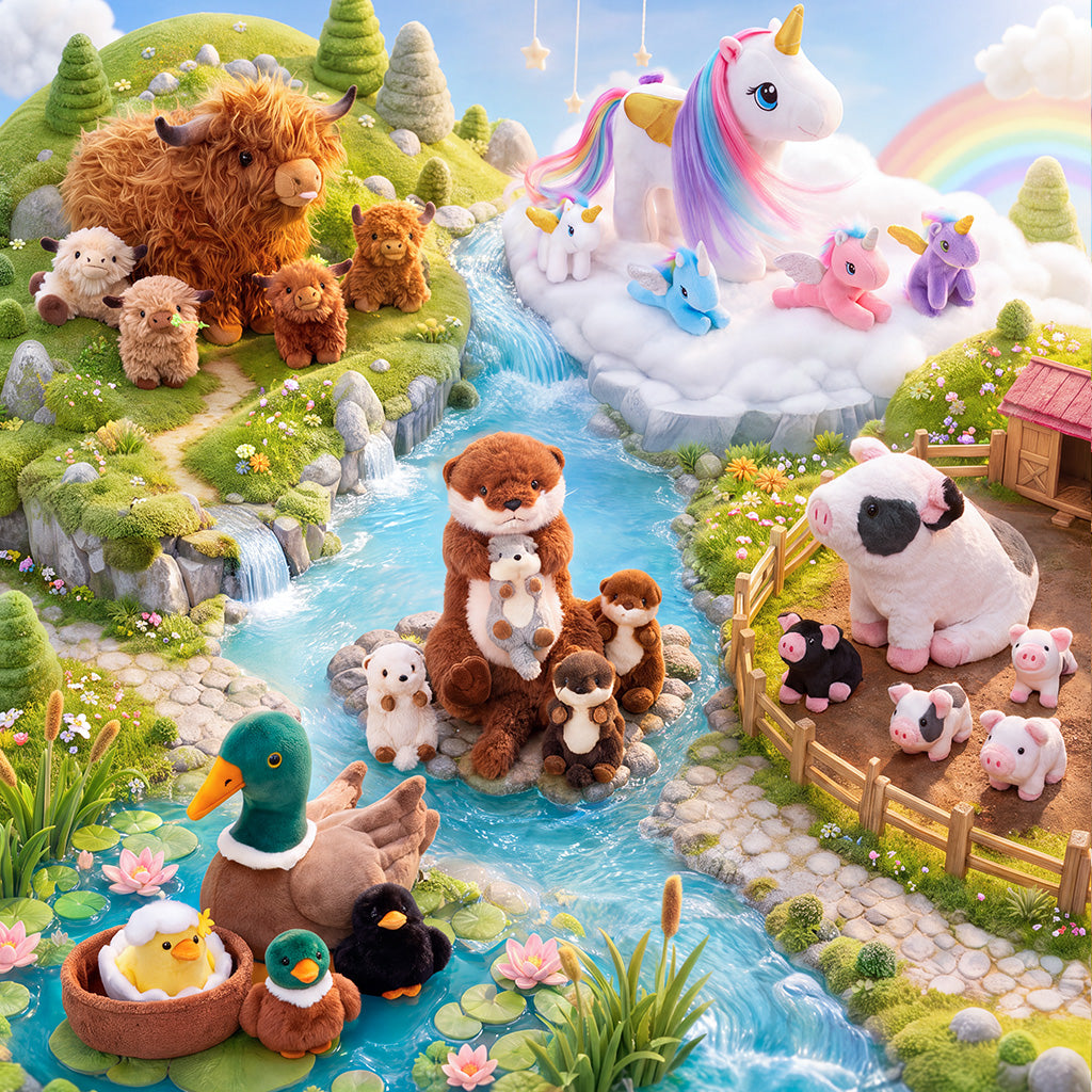 Ensemble de Jouets en Peluche pour Bébé, Première Famille D'animaux