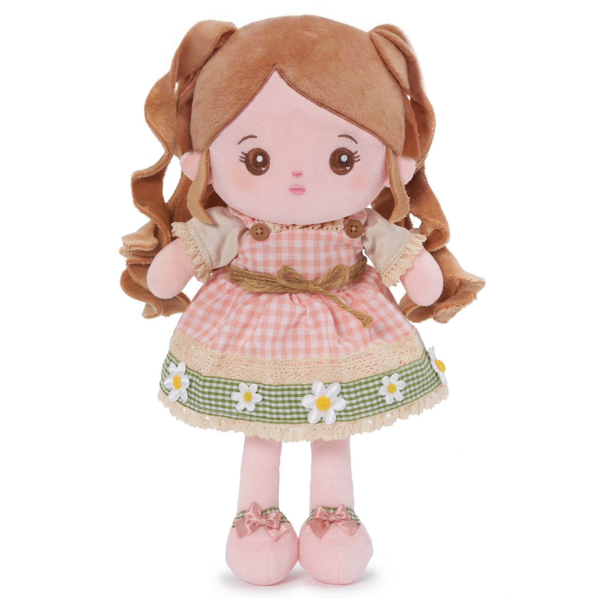 Poupée bébé en peluche personnalisée de style champêtre