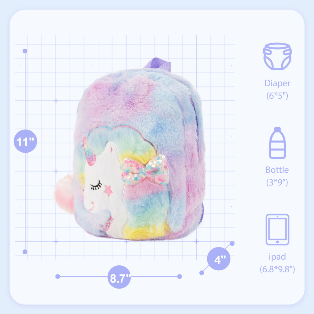 Personnalisée Sac à Dos en Peluche de Licorne