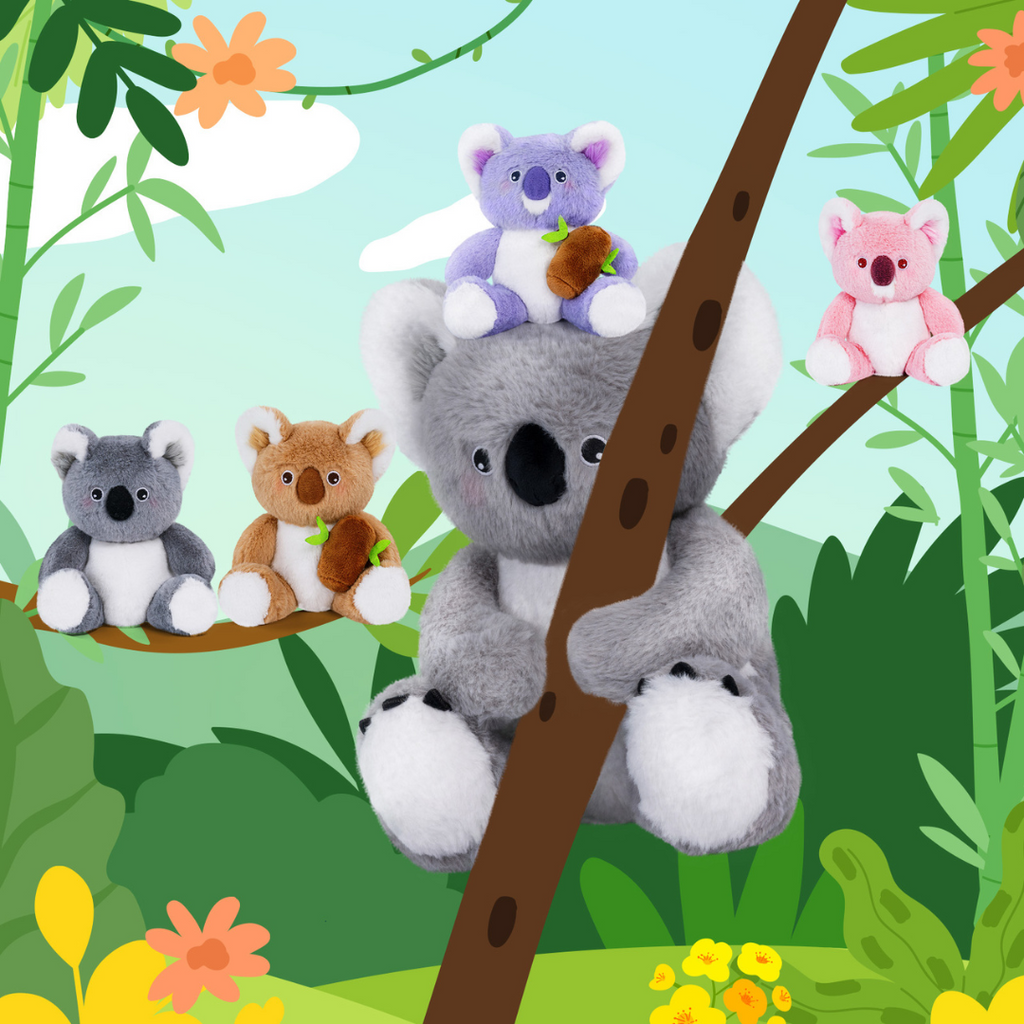 Koala en peluche avec bebe 14 5 pouces jouet en peluche Koala avec 4 cadeaux pour bebe jouets pour filles garcons enfants en bas age OUOZZZ Fr.Ouozzzshop