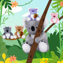 Charger l&#39;image dans la galerie, Ensemble de Jeu en Peluche de Famille Koalas avec 4 Bébés Coffrets Cadeaux pour Tout-petit