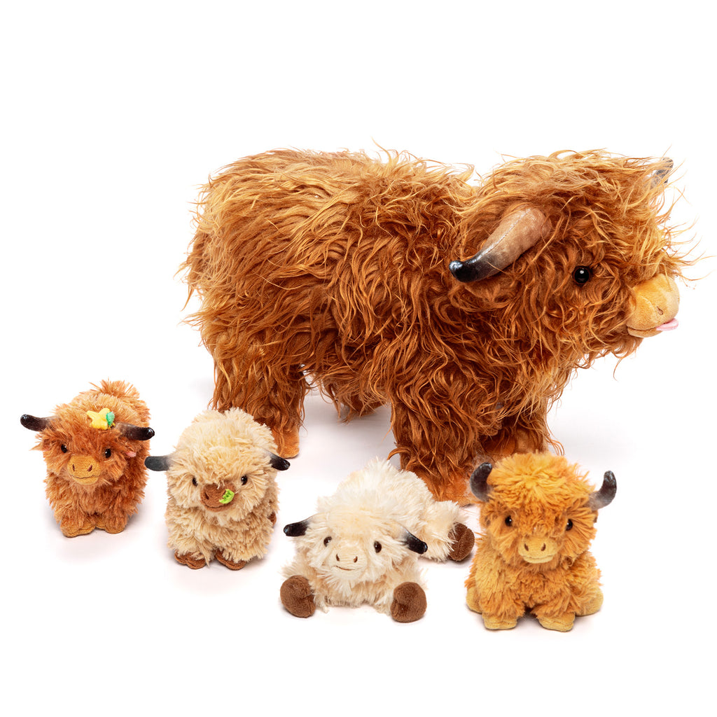 Ensemble de jouets en peluche de vache Highland, parfait comme cadeau de fête