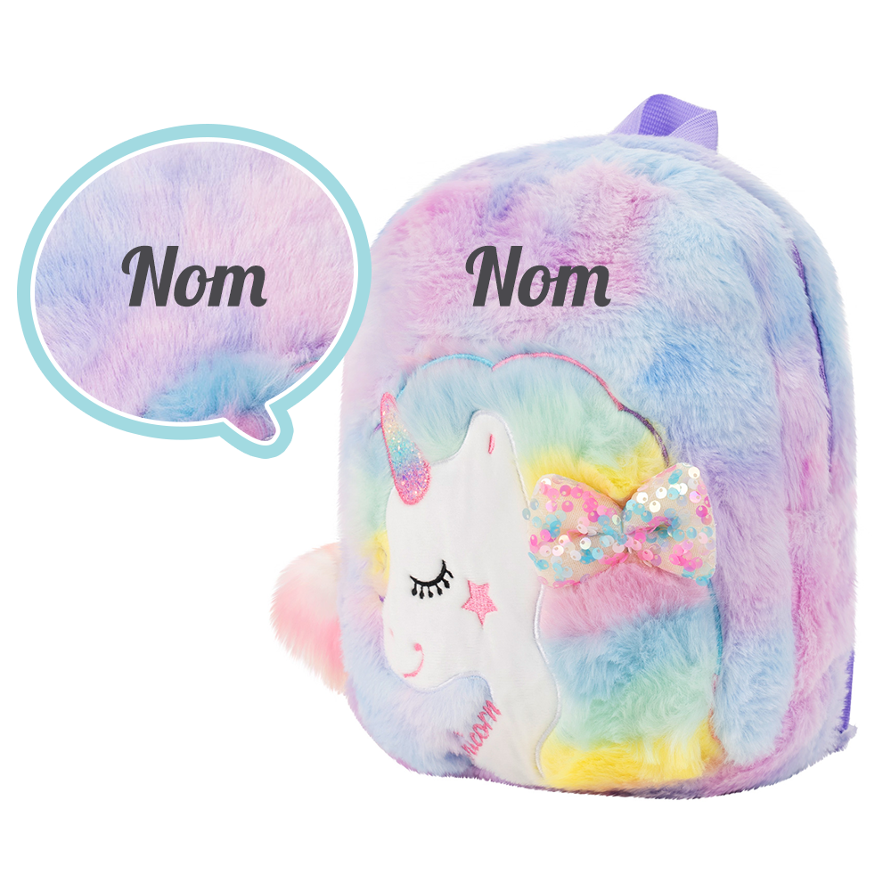 Personnalisée Sac à Dos en Peluche de Licorne