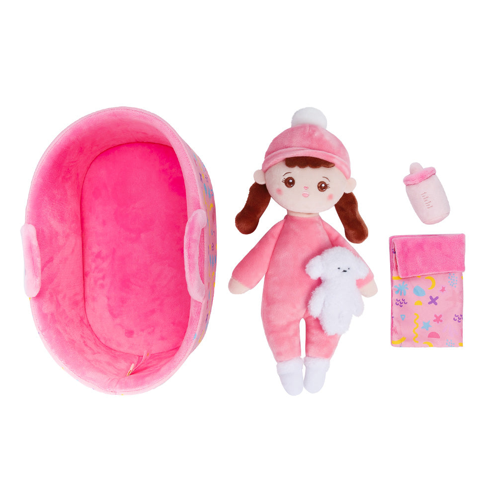 Mini Rose Personnalisée Poupée en Peluche avec Tresses & Ensemble-cadeau