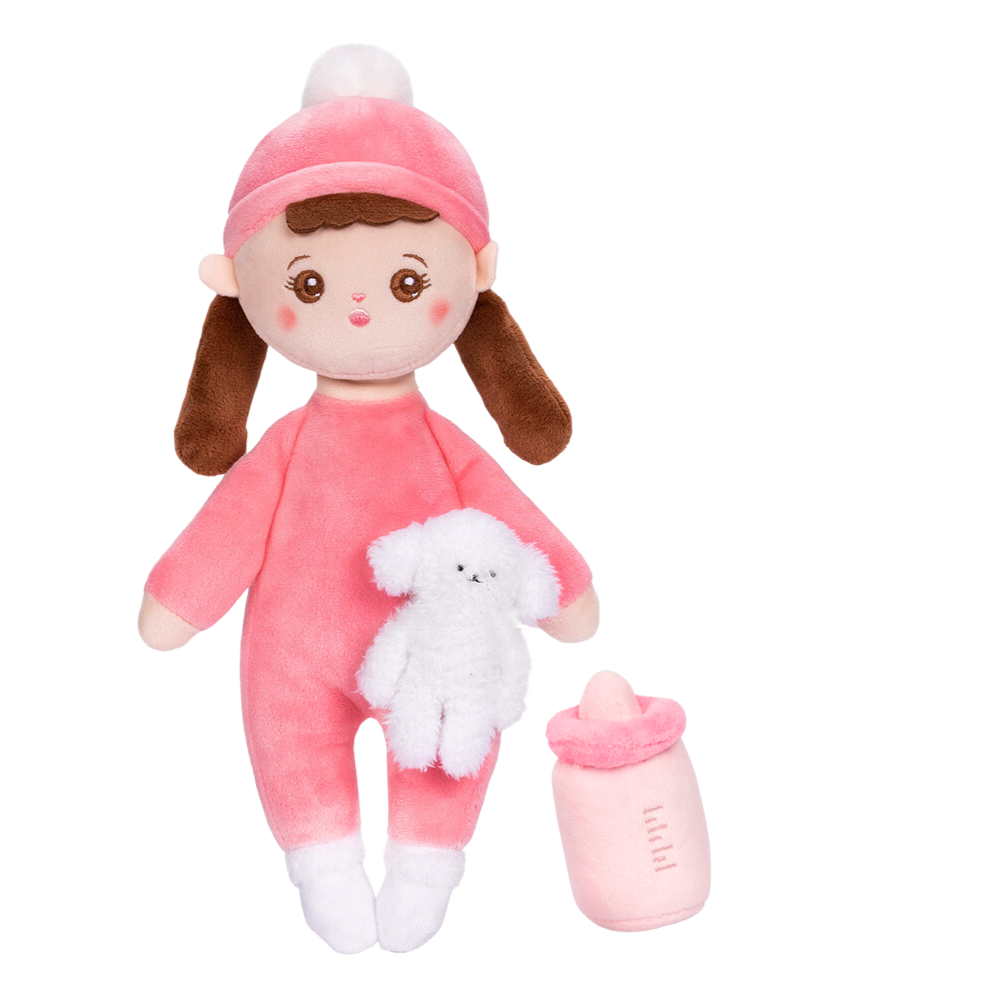 Mini Rose Personnalisée Poupée en Peluche avec Tresses & Ensemble-cadeau