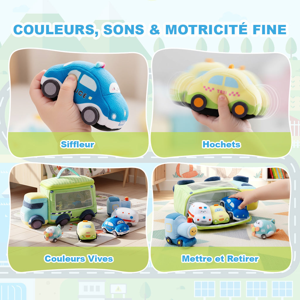 Personnalisée Premier Ensemble de Jouet Sonore en Peluche de Voiture pour Bébé