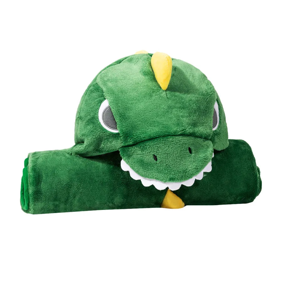 Couverture à capuche ultra douce - Dinosaure & Licorne
