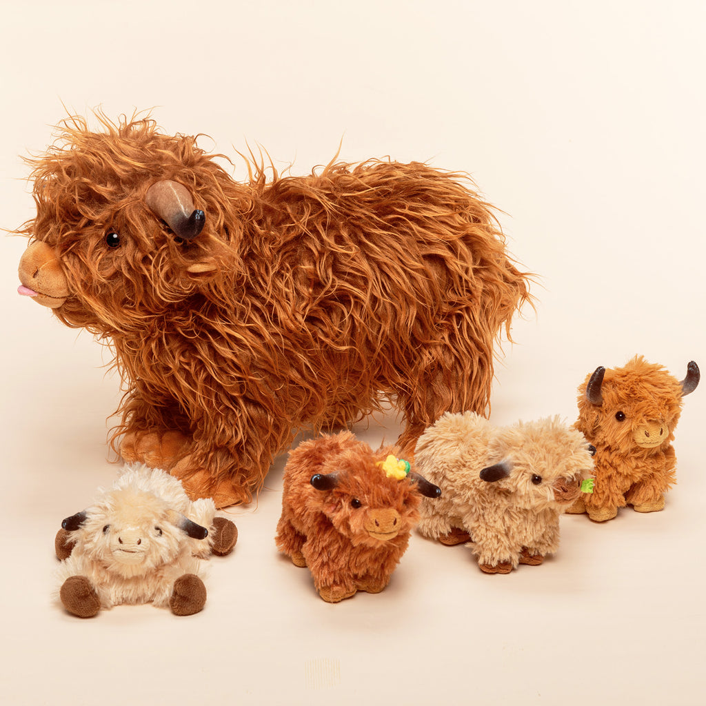 Ensemble de jouets en peluche de vache Highland, parfait comme cadeau de fête