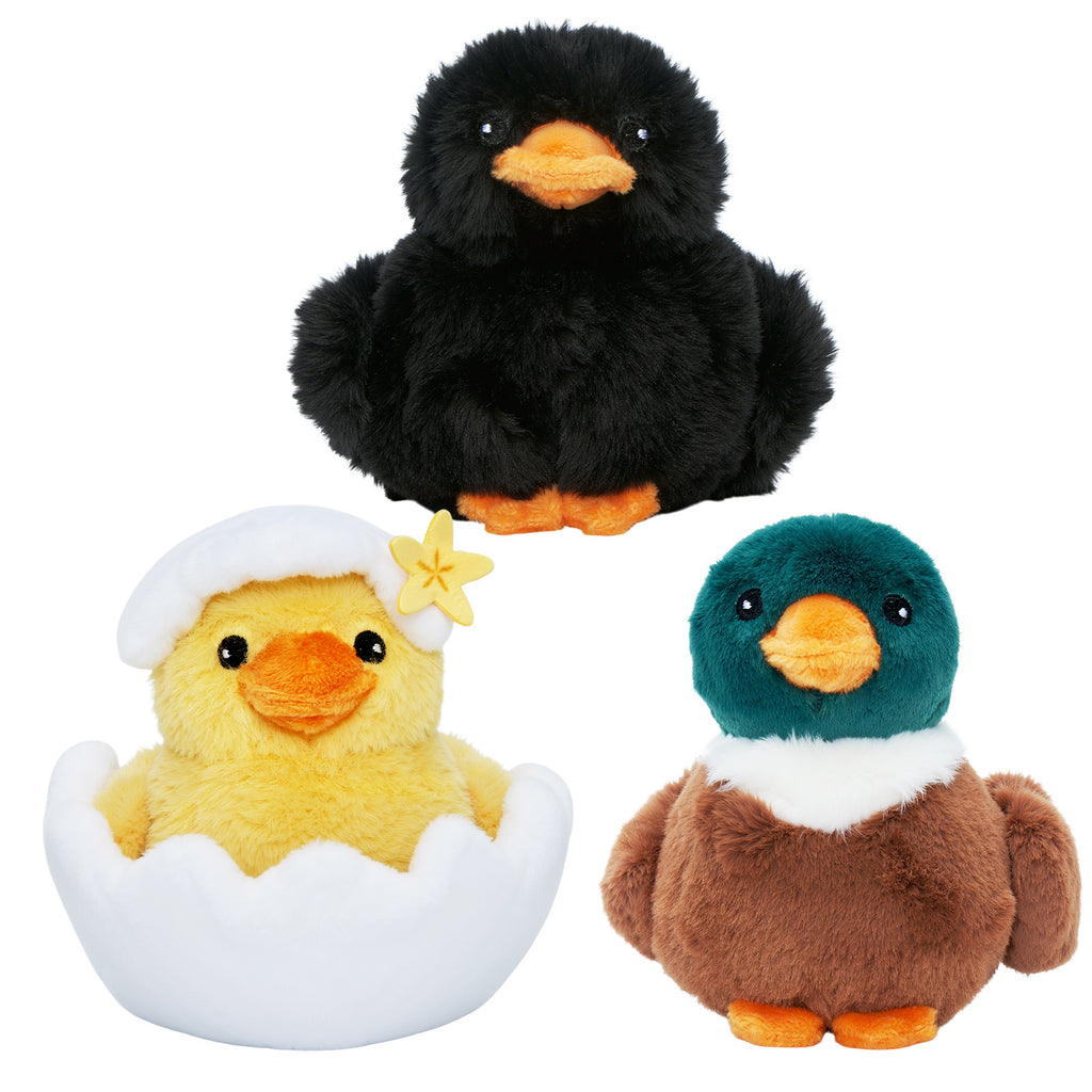 Famille de Canards, Peluche Nid de Canard avec 4 Bébés Canards à L'intérieur