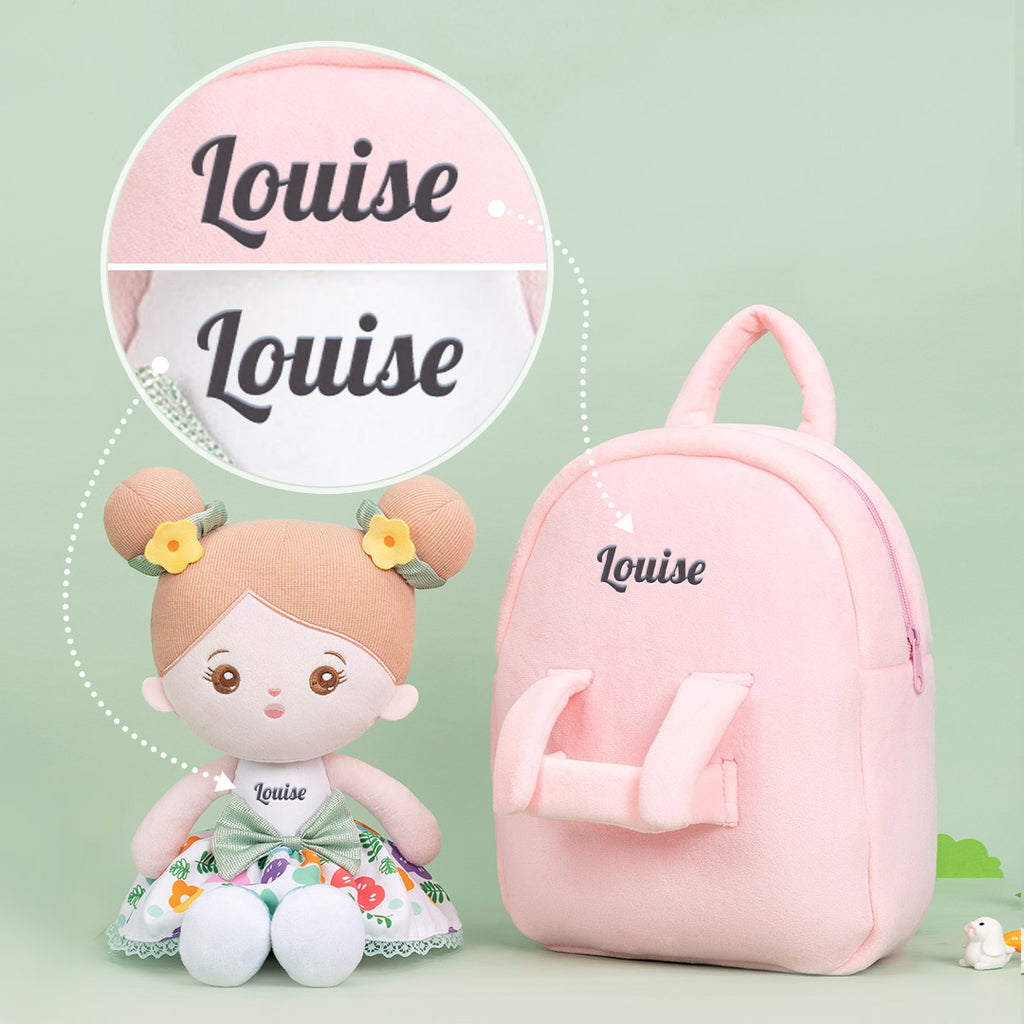 Personnalisée Poupée en Peluche avec Yeux Ouverts en Costume de Printemps