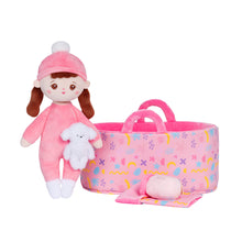 Charger l&#39;image dans la galerie, Mini Rose Personnalisée Poupée en Peluche avec Tresses &amp; Ensemble-cadeau