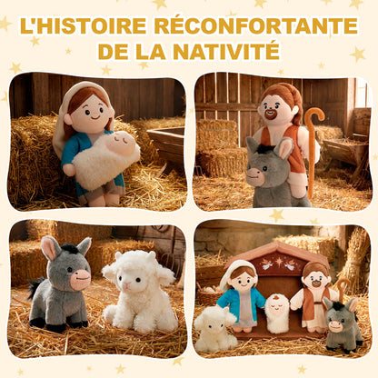 Set de Nativité Doux – Crèche en Peluche avec la Sainte Famille & les Animaux