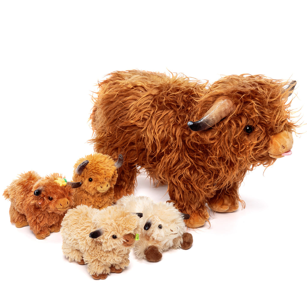 Ensemble de jouets en peluche de vache Highland, parfait comme cadeau de fête