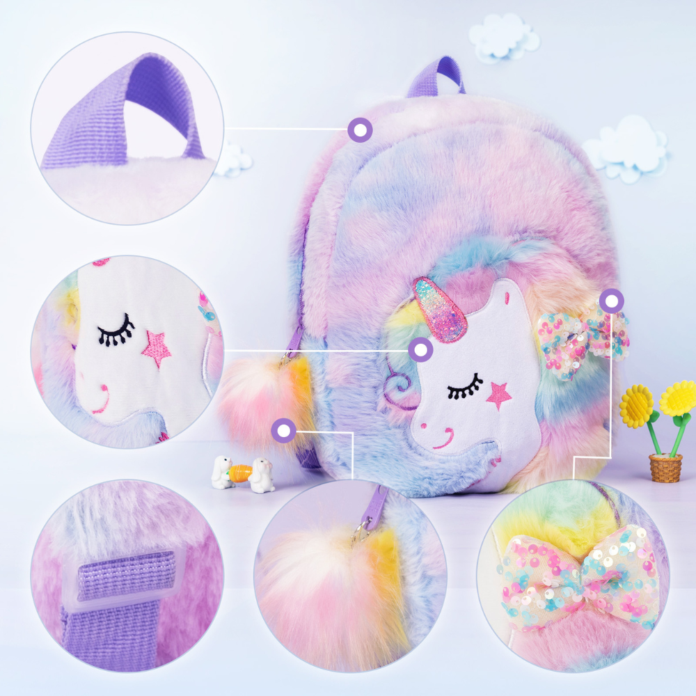 Personnalisée Sac à Dos en Peluche de Licorne