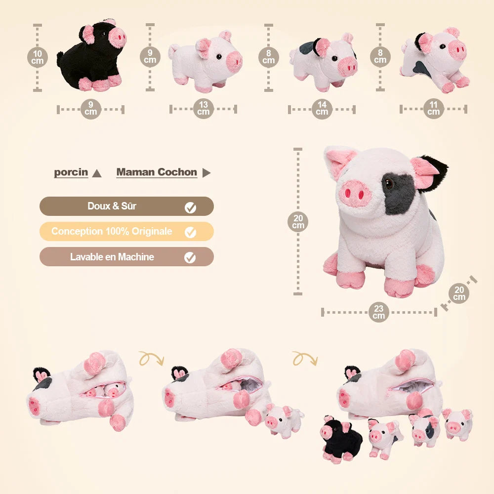 Ensemble de Jouets en Peluche pour Bébé, Première Famille D'animaux