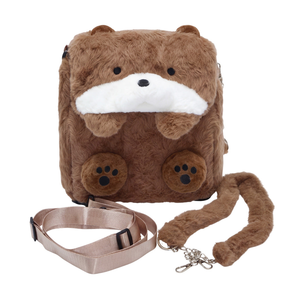 Sac souple Kawaii en forme de loutre de mer, sac à dos convertible en sac bandoulière