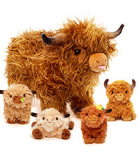 Ensemble de jouets en peluche de vache Highland, parfait comme cadeau de fête