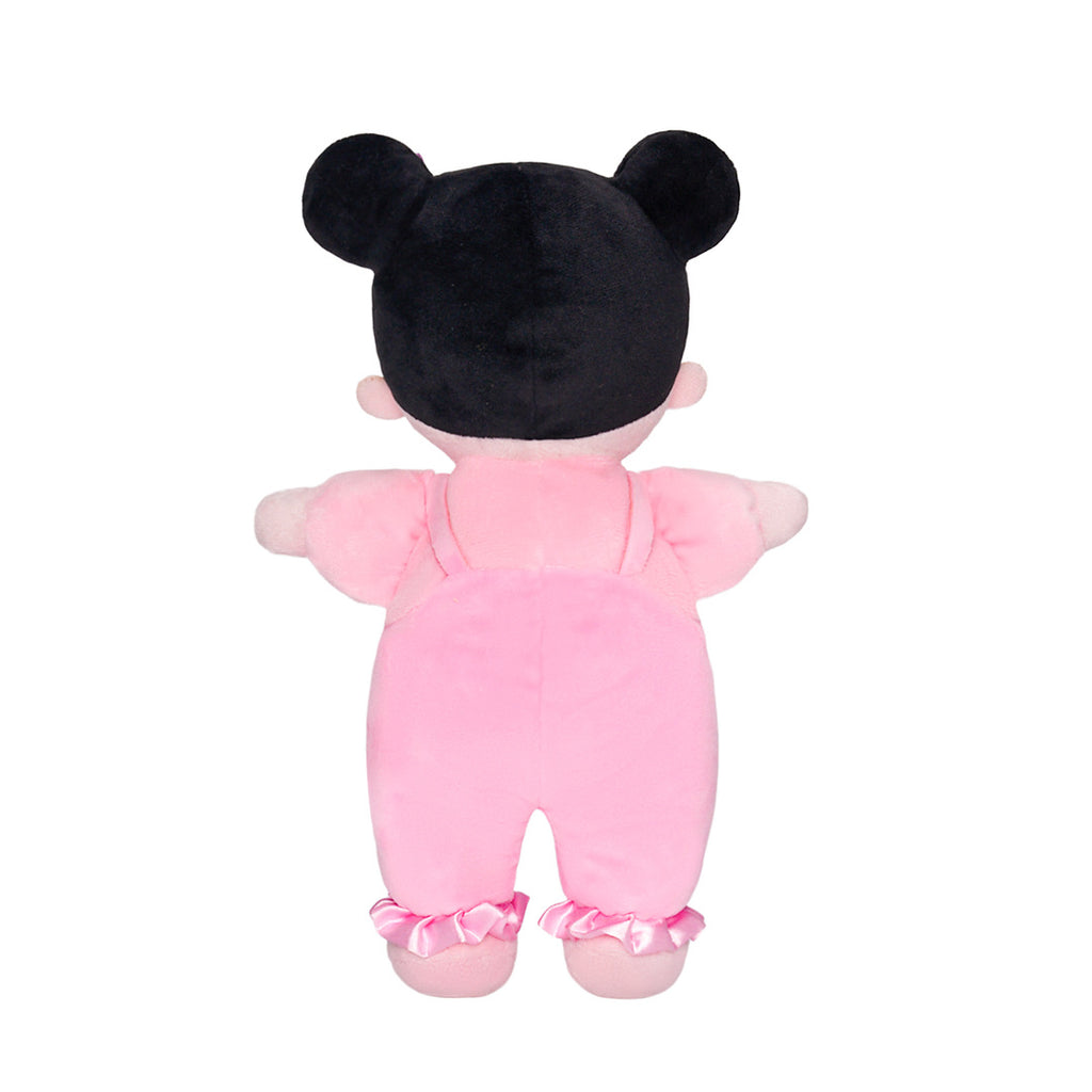 Mini Personnalisée Poupée en Peluche avec Yeux Ouverts aux Cheveux Noirs