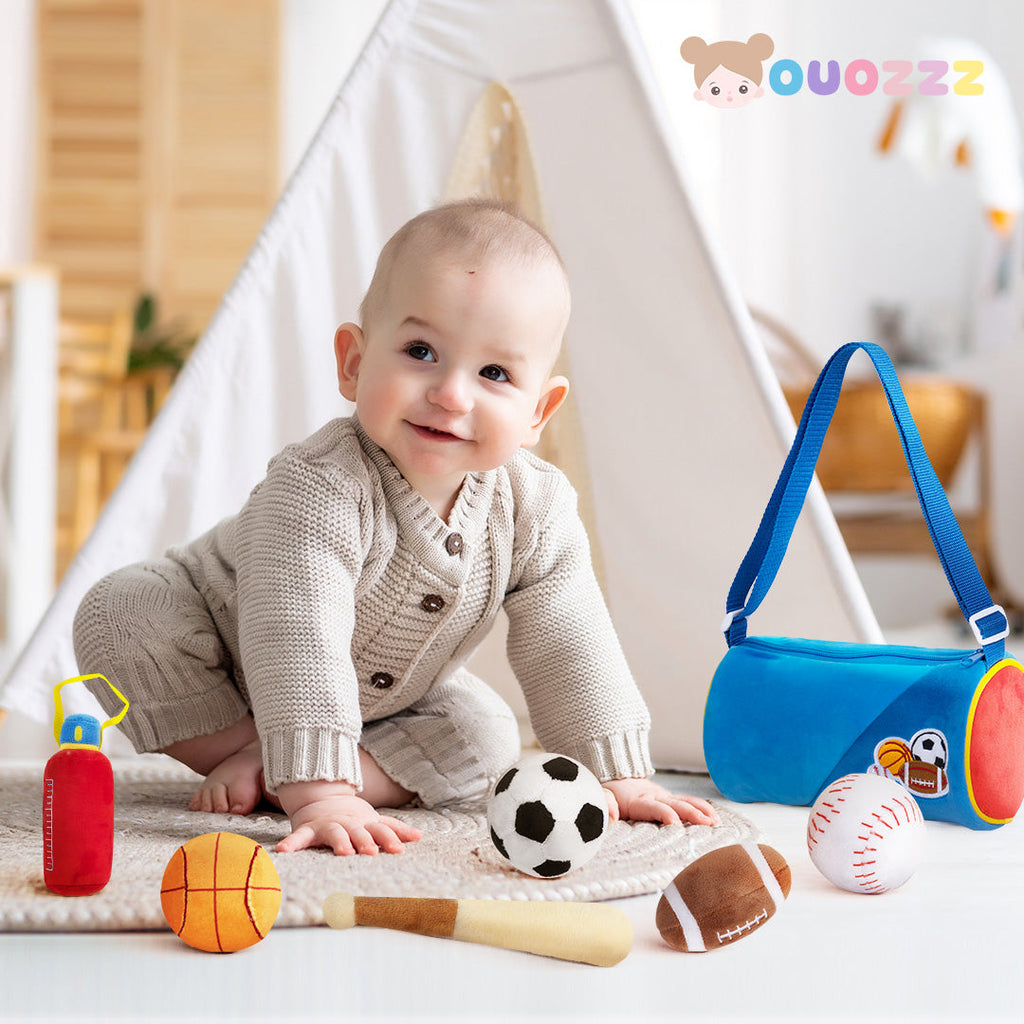 Personnalisée Premier Ensemble de Jouet Sonore en Peluche de Sac de Sport pour Bébé