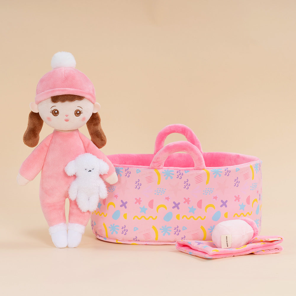 Mini Rose Personnalisée Poupée en Peluche avec Tresses & Ensemble-cadeau