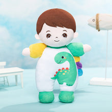 Charger l&#39;image dans la galerie, Mini Poupée En Peluche Personnalisée Dinosaure à Peau Blanche Et Coffret Cadeau