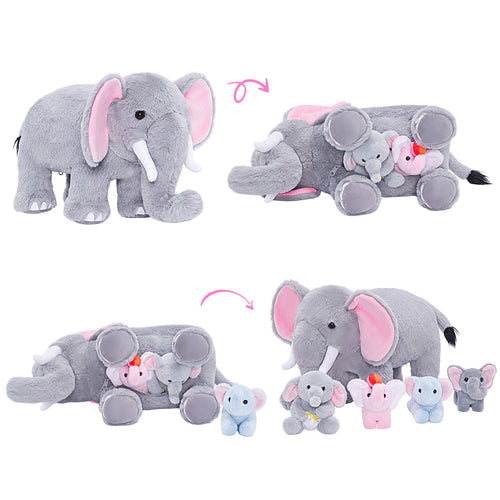Ensemble de jouets en peluche de la famille des éléphants