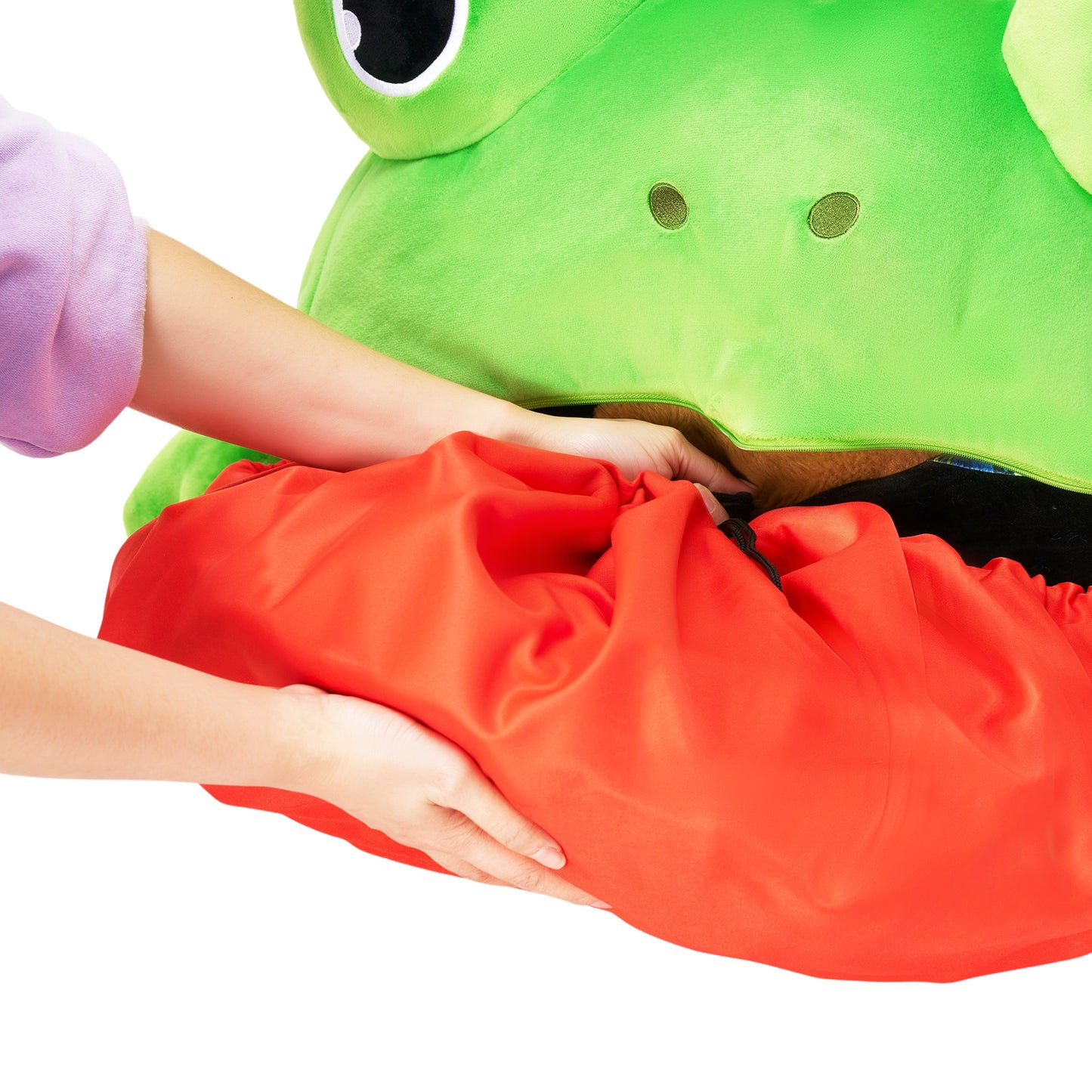 Sac de rangement pour jouets en forme de grenouille avec tapis de jeu qui tire la langue