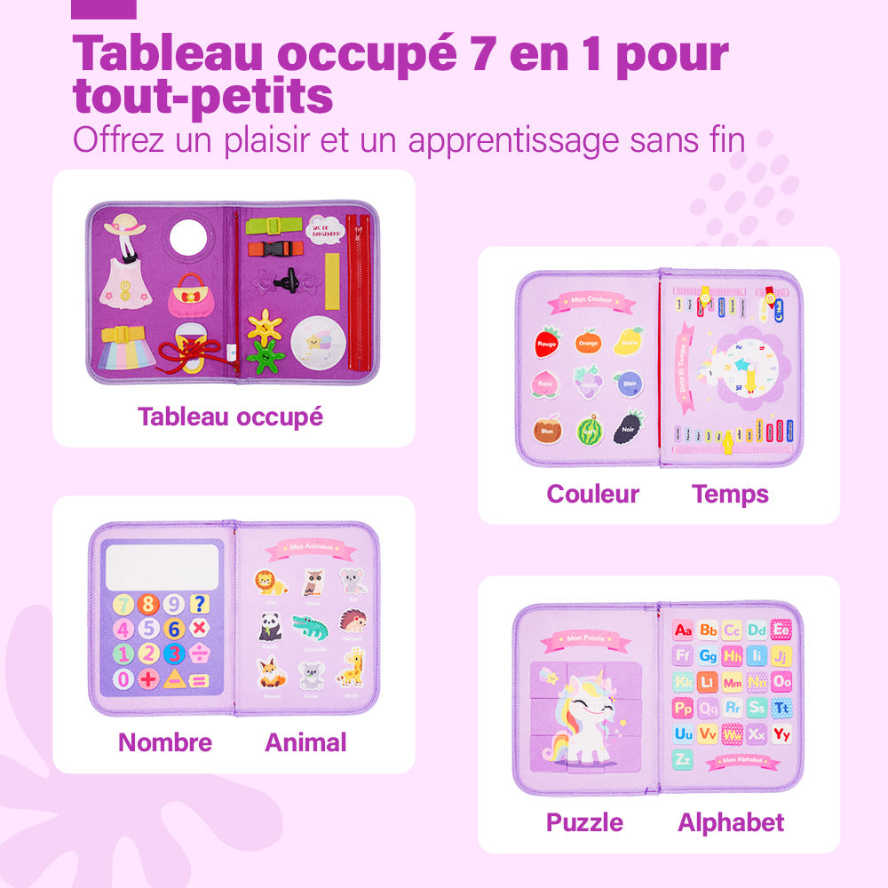Personnalisé Busy Board Montessori (Version Française) -  Jouet  Éducatif Sensoriel Préscolaires