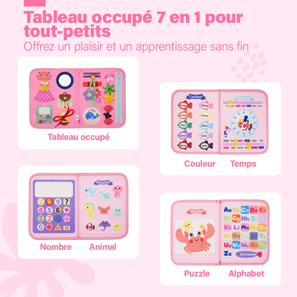 Personnalisé Busy Board Montessori (Version Française) -  Jouet  Éducatif Sensoriel Préscolaires