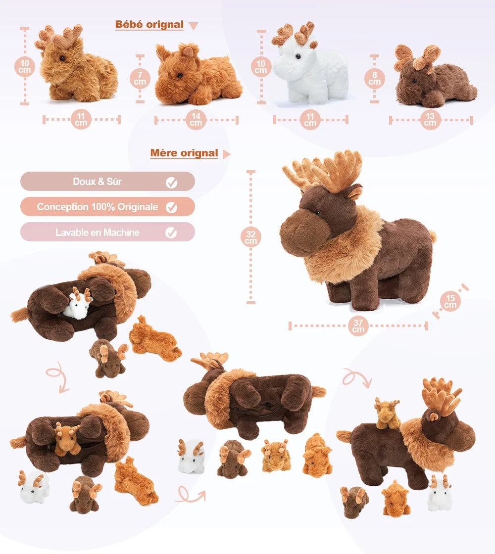 Ensemble de Jouets en Peluche pour Bébé, Première Famille D'animaux