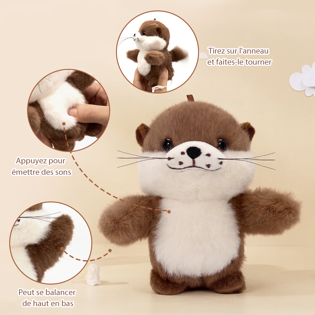 Sac souple Kawaii en forme de loutre de mer, sac à dos convertible en sac bandoulière