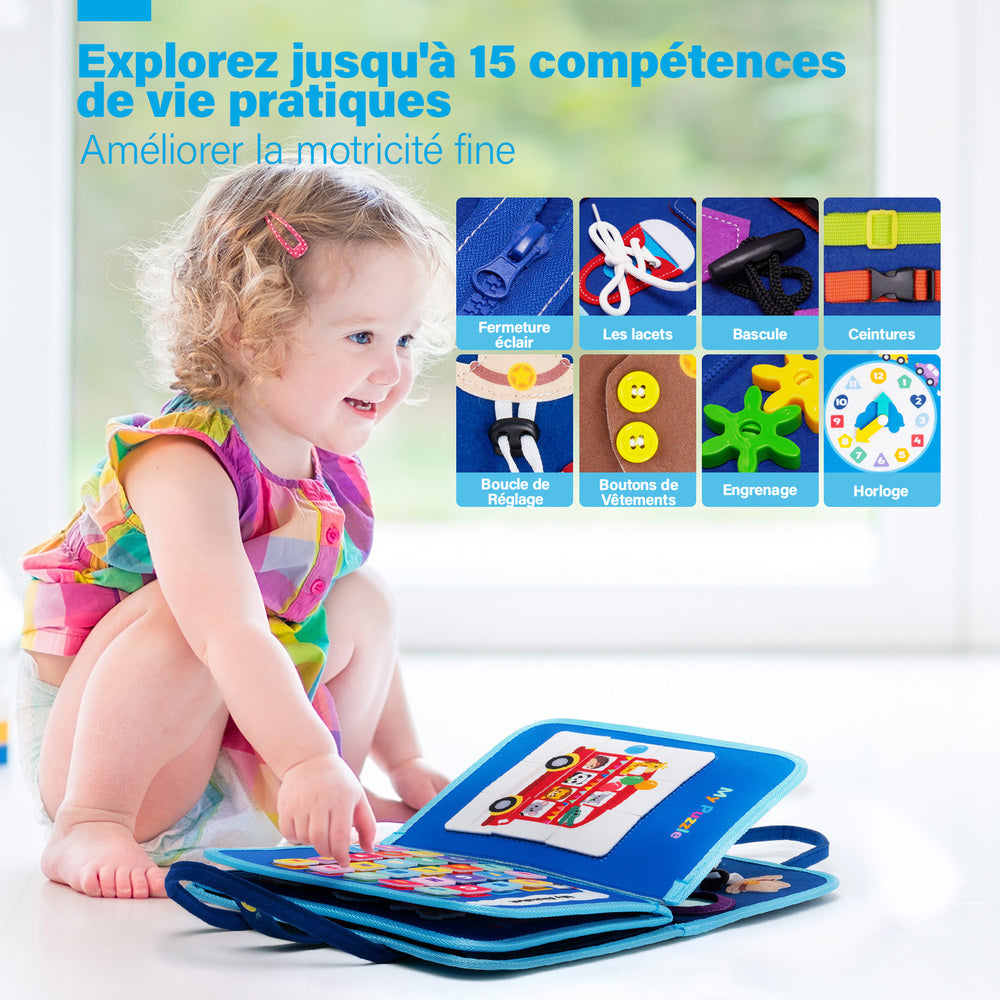 Personnalisé Busy Board Montessori (Version Française) -  Jouet  Éducatif Sensoriel Préscolaires
