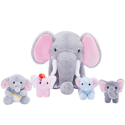Ensemble de jouets en peluche de la famille des éléphants