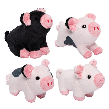 Peluche de La Famille des Cochons Tachetés, Qui Contient 4 Adorables Porcelets en Peluche