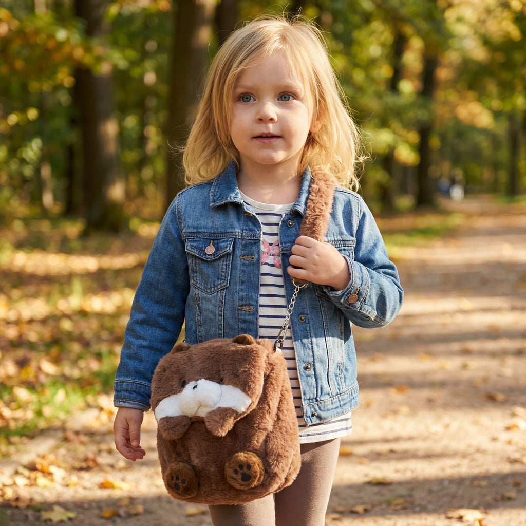 Sac souple Kawaii en forme de loutre de mer, sac à dos convertible en sac bandoulière