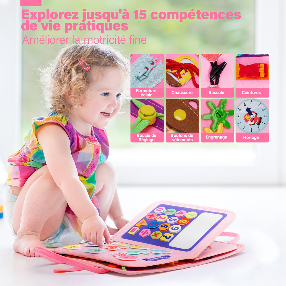 Personnalisé Busy Board Montessori (Version Française) -  Jouet  Éducatif Sensoriel Préscolaires