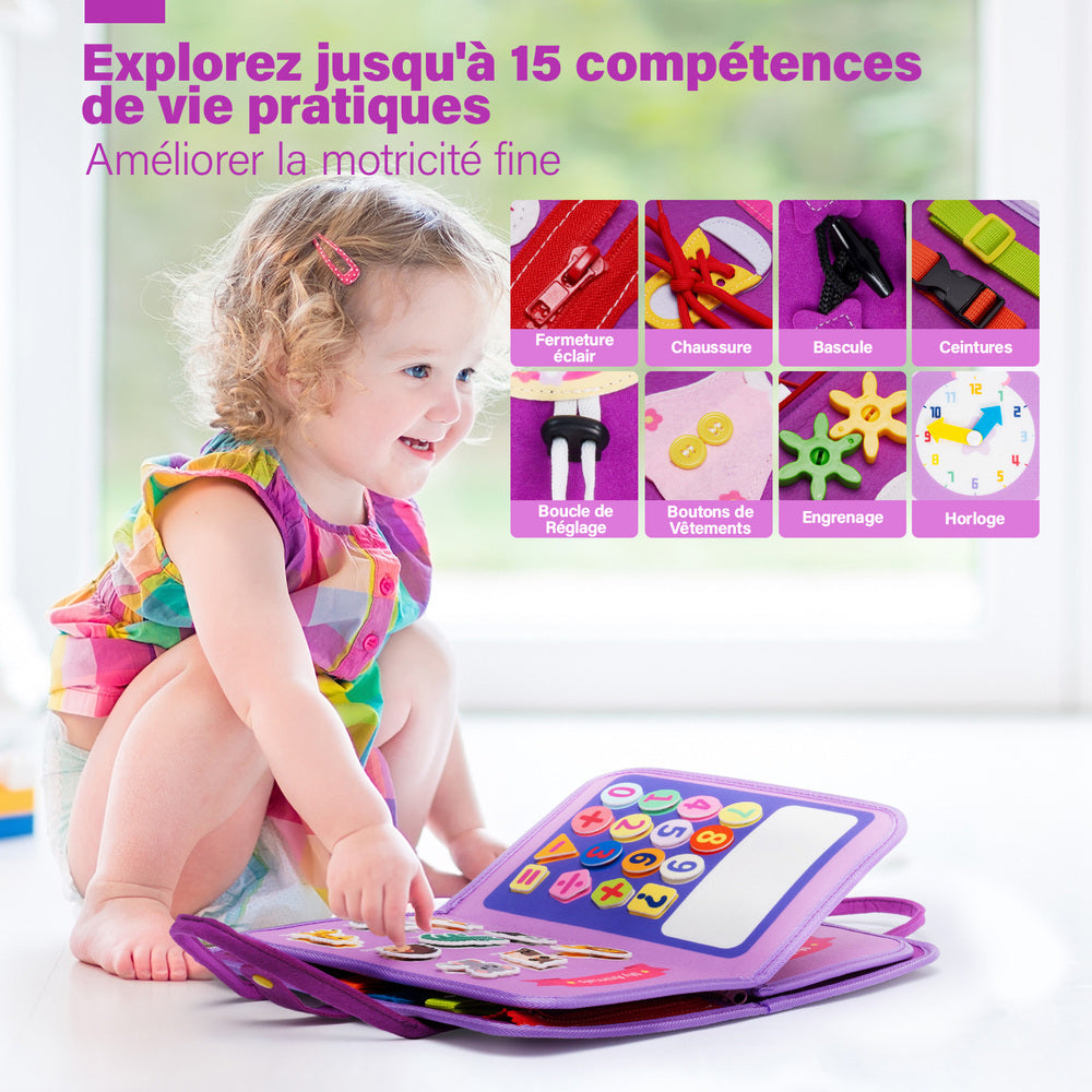 Personnalisé Busy Board Montessori (Version Française) -  Jouet  Éducatif Sensoriel Préscolaires