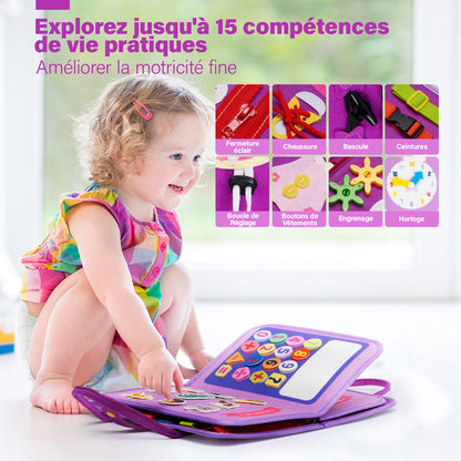 Personnalisé Busy Board Montessori (Version Française) -  Jouet  Éducatif Sensoriel Préscolaires