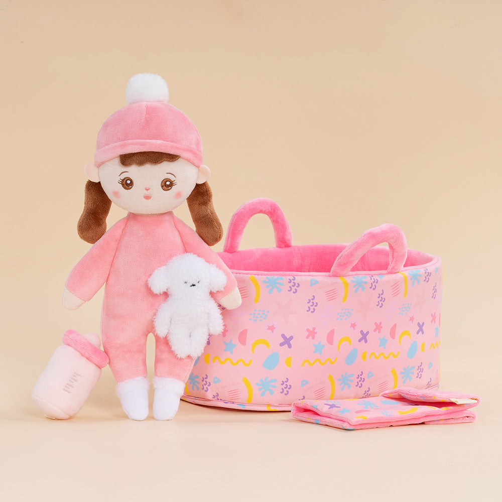 Mini Rose Personnalisée Poupée en Peluche avec Tresses & Ensemble-cadeau