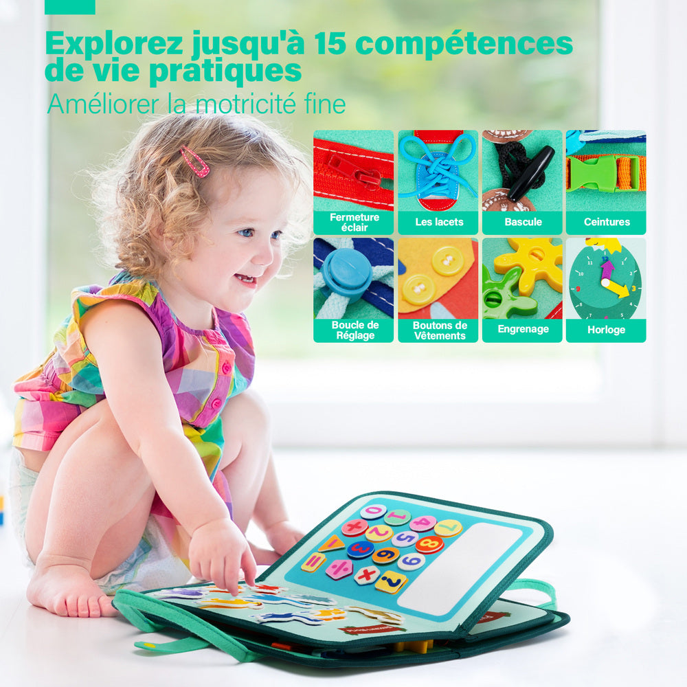 Personnalisé Busy Board Montessori (Version Française) -  Jouet  Éducatif Sensoriel Préscolaires