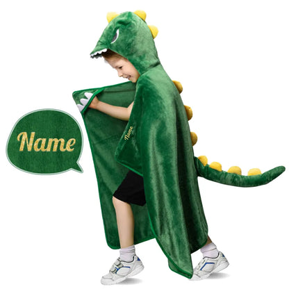 Couverture à capuche ultra douce - Dinosaure & Licorne