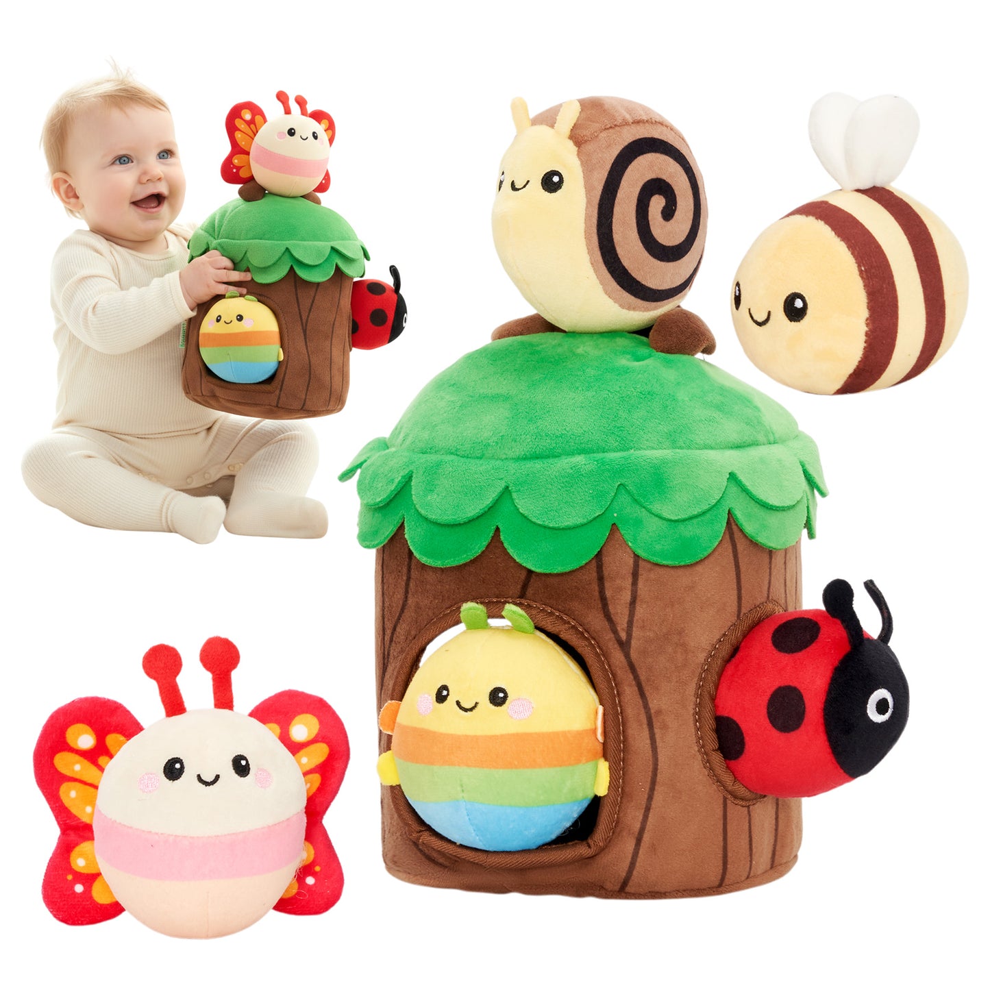 Ma première cabane dans les arbres | Jouet sensoriel doux pour bébés dès 6 mois