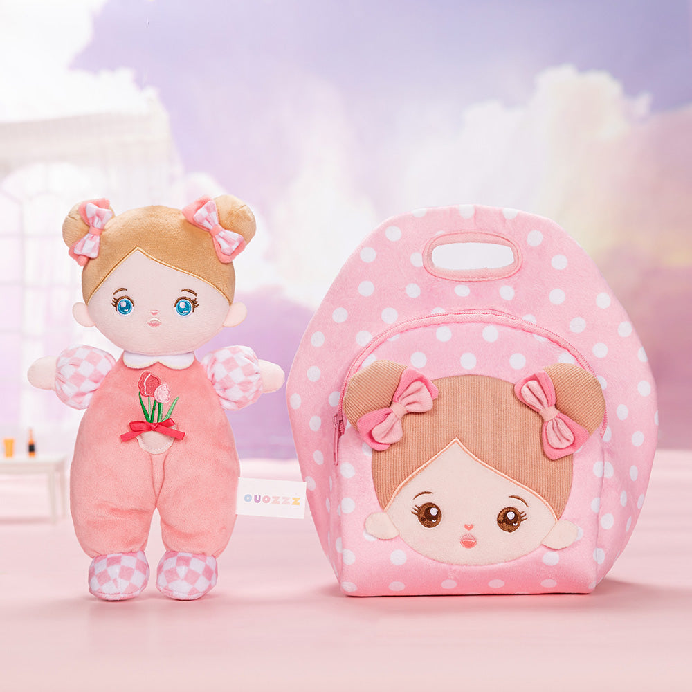 Mini Personnalisée Poupée en Peluche avec Yeux Bleus Ouverts