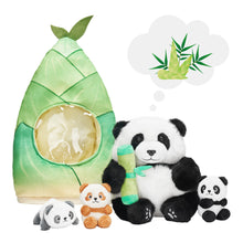 Charger l&#39;image dans la galerie, Ensemble de Jeu en Peluche de Famille Pandas avec 3 Bébés Coffrets Cadeaux pour Tout-petit