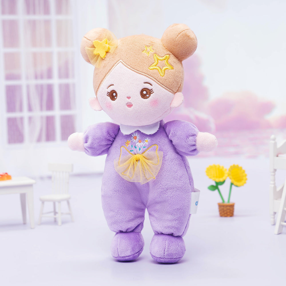 Mini Violet Personnalisée Poupée en Peluche avec Yeux Ouverts