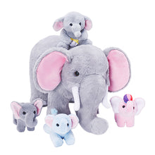 Charger l&#39;image dans la galerie, Ensemble de jouets en peluche de la famille des éléphants