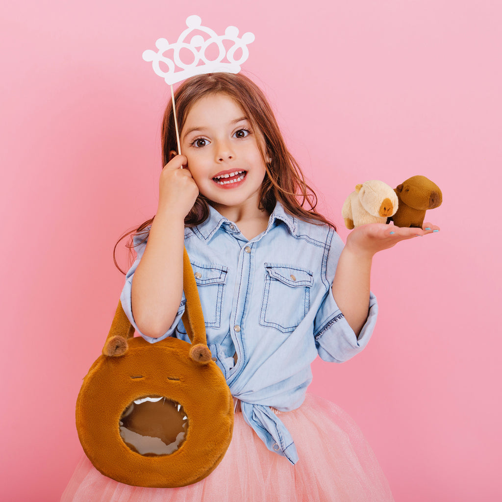 Ensemble de Jeu en Peluche de Famille Kapibaras avec 4 Bébés Coffrets Cadeaux pour Tout-petit